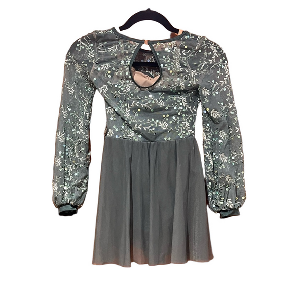 Weissman Dance Costume sage green sequin applique Saint Honesty - Picture 3 of 4